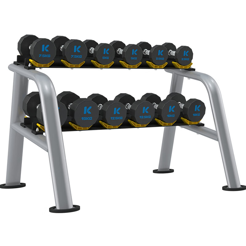 好博TPU12边哑铃套装室内专业力量运动健身器材YLT-12T 105KG