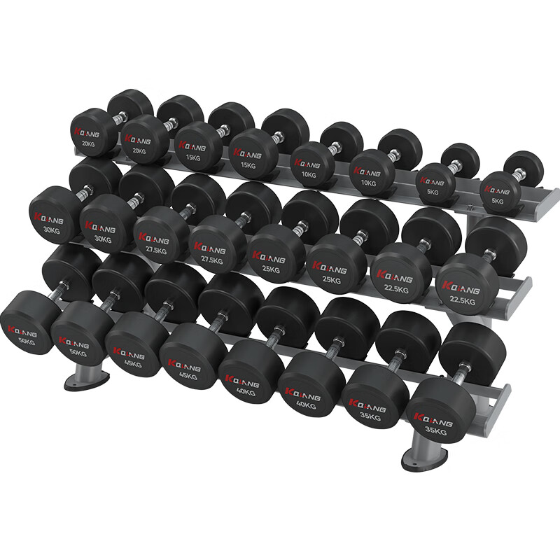 好博家用商用十二付PEV哑铃套装含哑铃架健身器材YL-P650