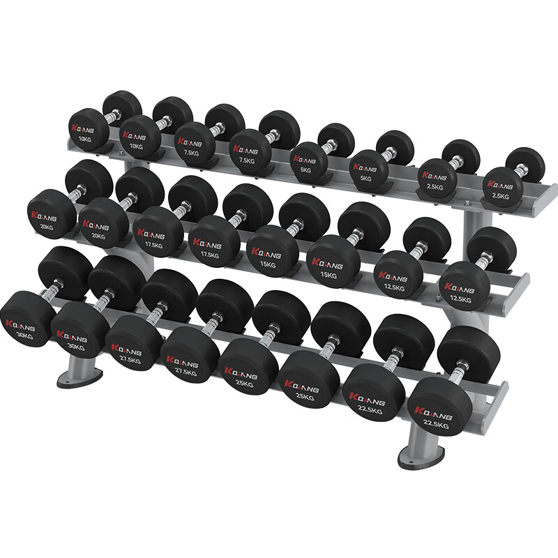 好博家用商用十二付PEV哑铃套装含哑铃架健身器材YL-P390