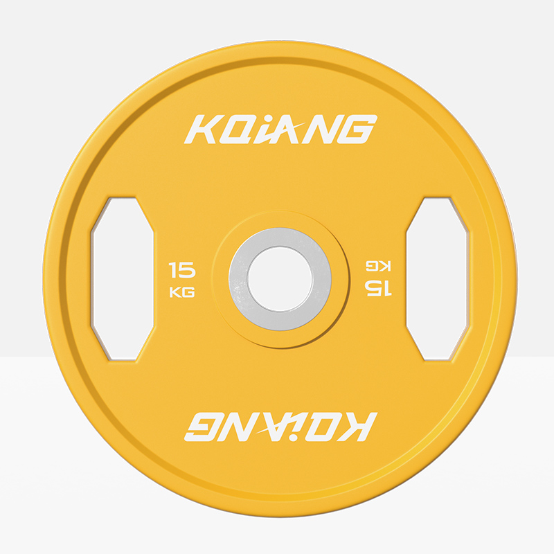 好博CPU彩色橡胶环保无味杠铃片举重力量举杠铃举重片 15kg